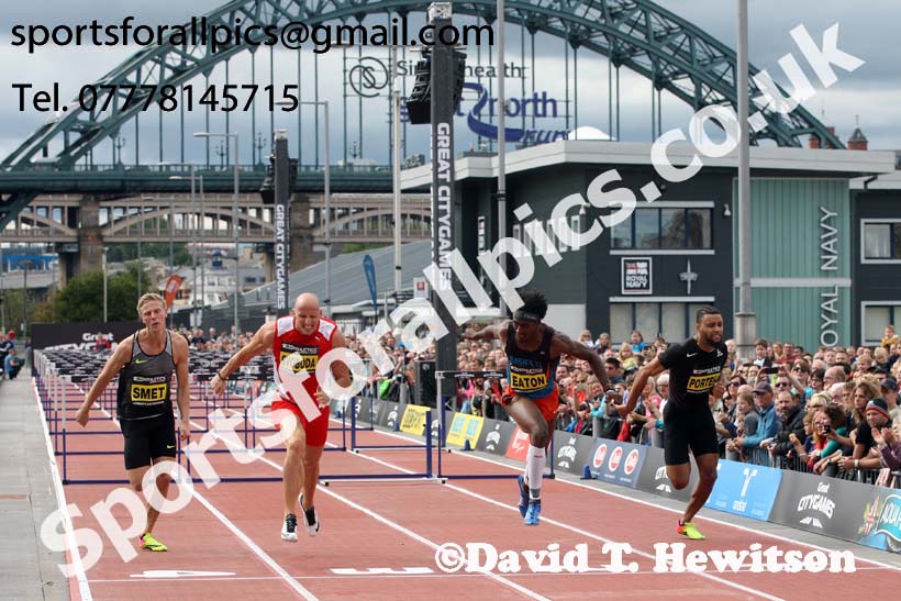 Mens 110 metres hurdles, 2017 Great North CityGames, Gateshead/Newcaste. Photo: David T. Hewitson/Sports for All Pics